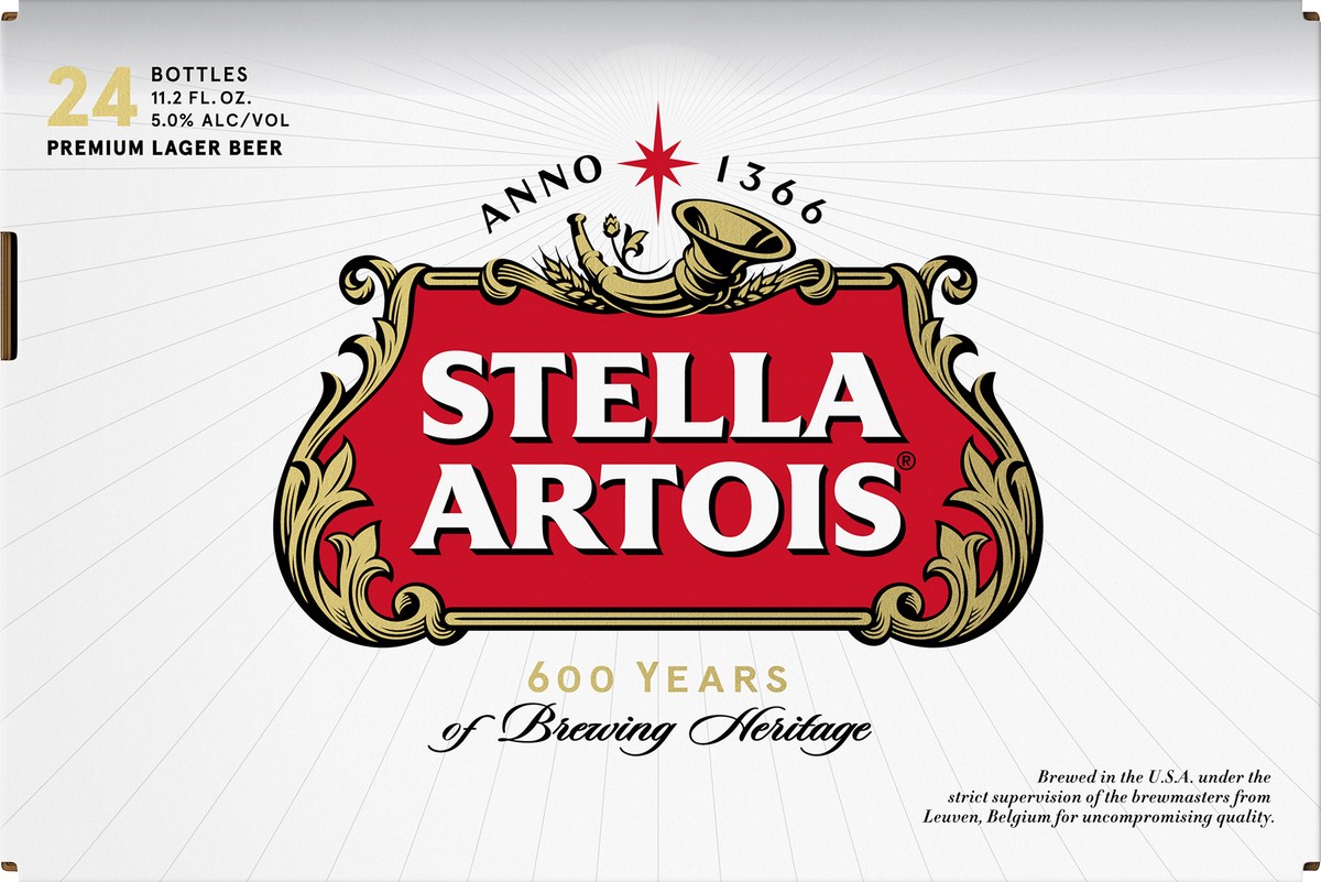 slide 7 of 9, Stella Artois Premium Lager Beer Bottle 24 - 11.2 fl oz Bottles, 24 ct; 11.2 oz