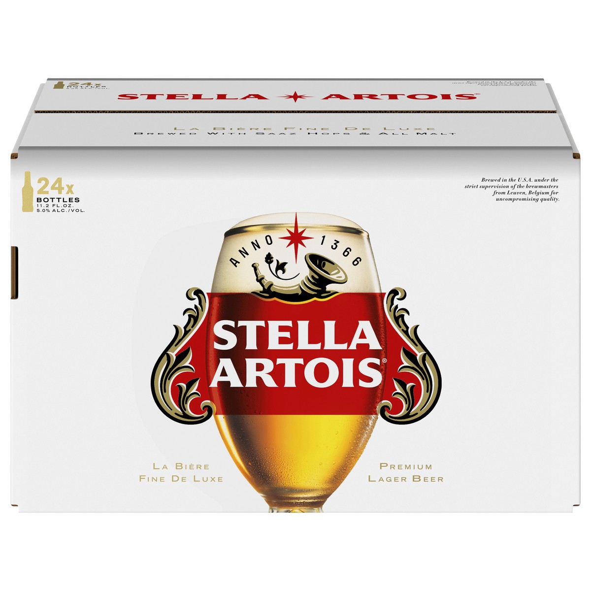 slide 1 of 9, Stella Artois Premium Lager Beer Bottle 24 - 11.2 fl oz Bottles, 24 ct; 11.2 oz