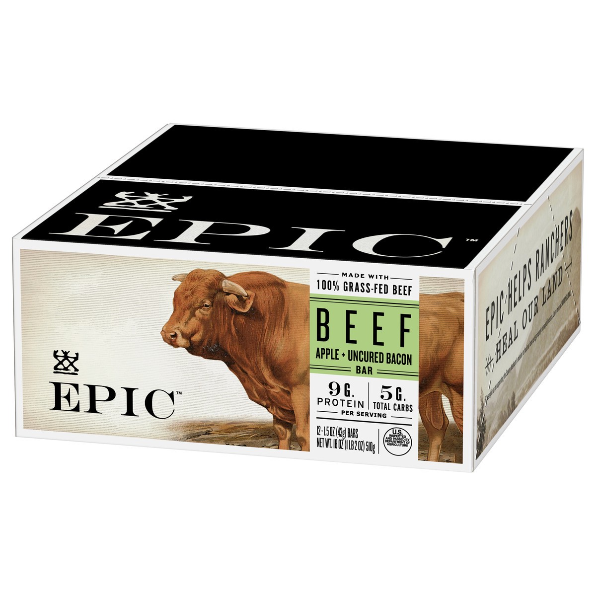 slide 7 of 13, Epic Apple+Uncured Bacon Beef Bar 12 ea, 12 ct