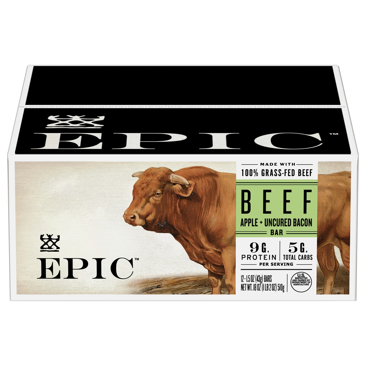 slide 10 of 13, Epic Apple+Uncured Bacon Beef Bar 12 ea, 12 ct