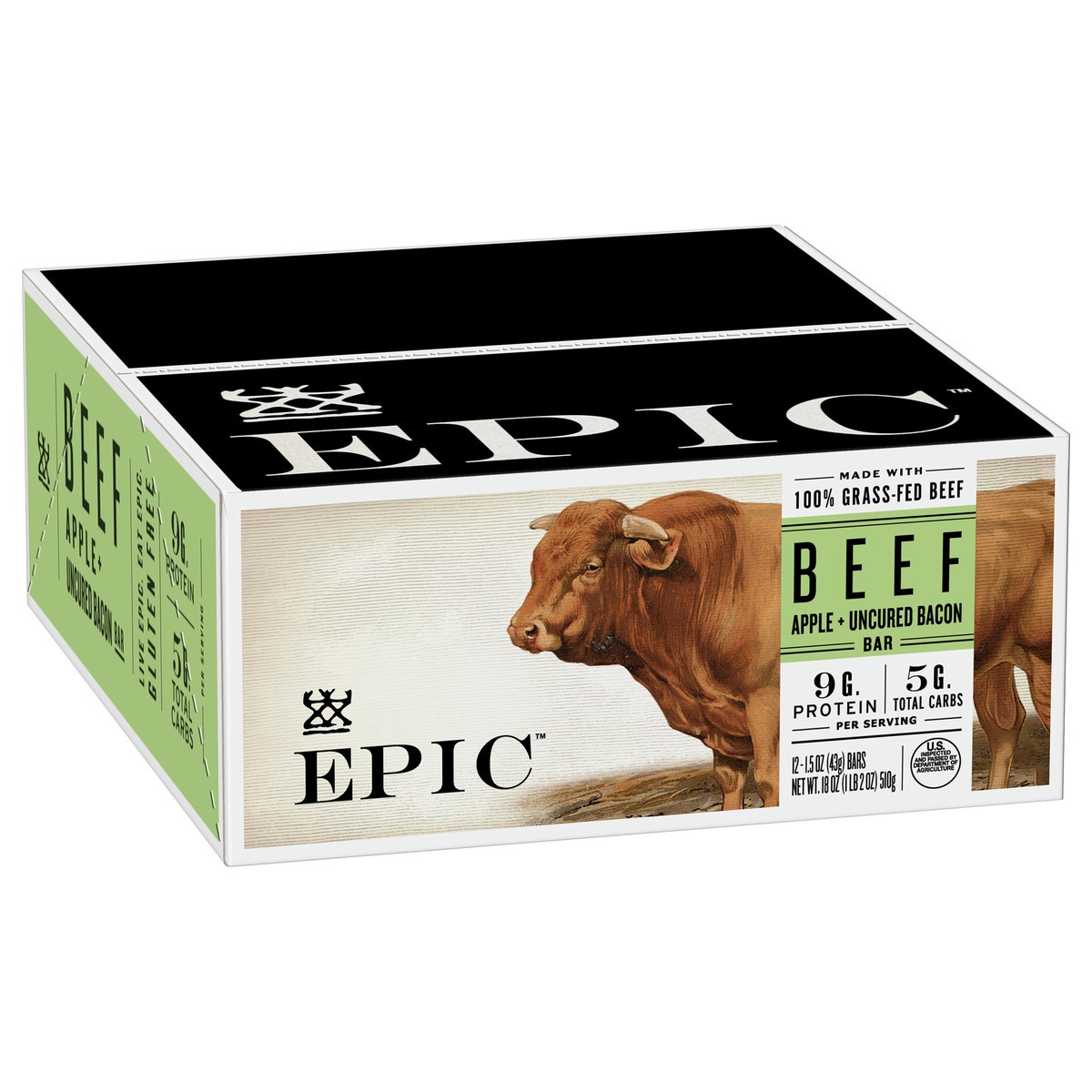 slide 5 of 13, Epic Apple+Uncured Bacon Beef Bar 12 ea, 12 ct