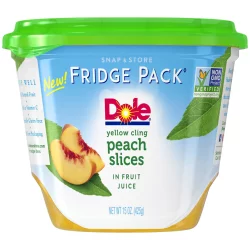 Dole Fridge Pack Yellow Cling Peach Slices in Fruit Juice