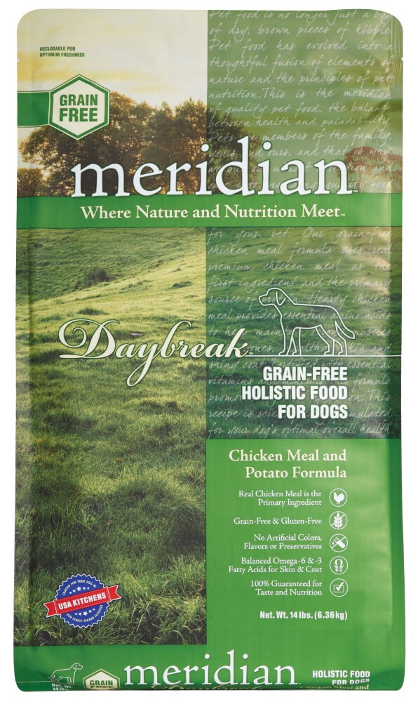 slide 1 of 1, Meridian Hive Daybreak Chicken Dog Food, 14 lb