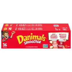 Danimals Strawberry Explosion & Swingin’ Strawberry Banana Variety Pack Smoothies, 3.1 Oz. Bottles, 36 Count