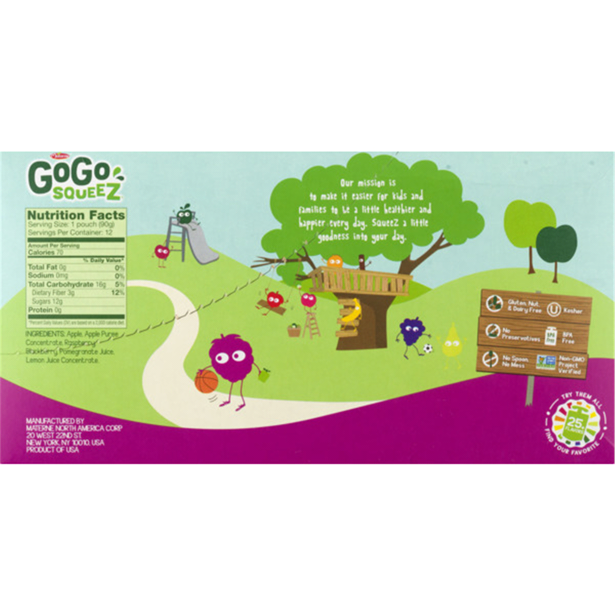 slide 4 of 7, GoGo squeeZ Applesauce on the Go Apple Berry Pouches, 12 ct; 3.2 oz