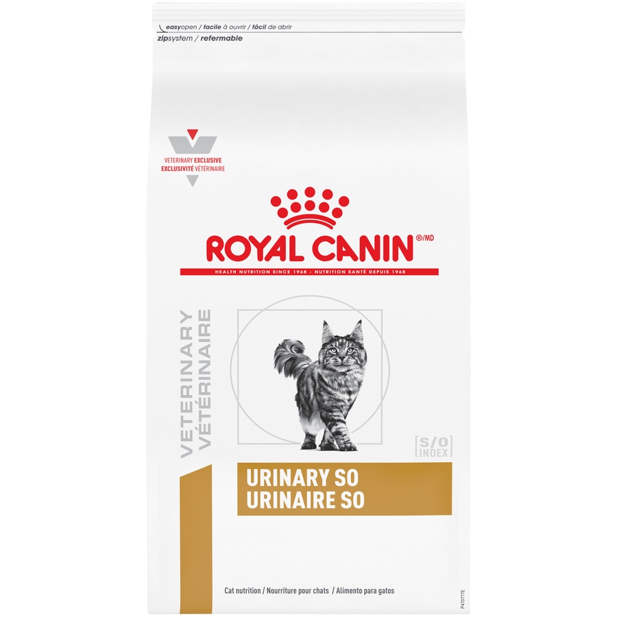 slide 1 of 9, Royal Canin Veterinary Diet Feline Urinary SO Dry Cat Food, 7.7 lb