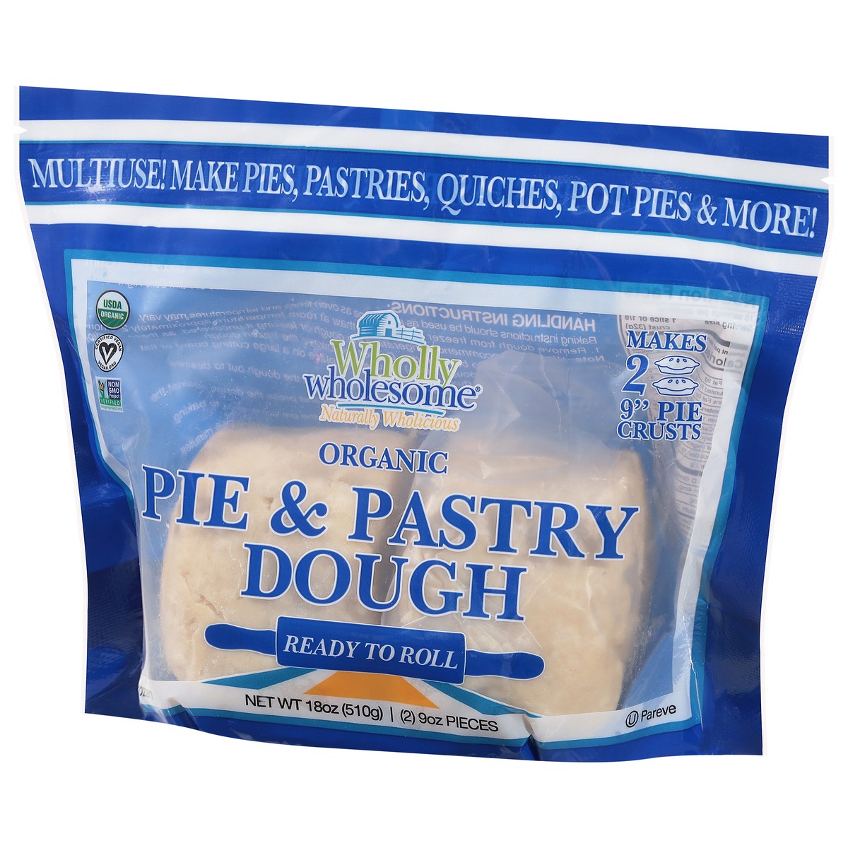 slide 8 of 13, Wholly Wholesome Organic Pie & Pastry Dough Pieces - 2 ct, 2 ct