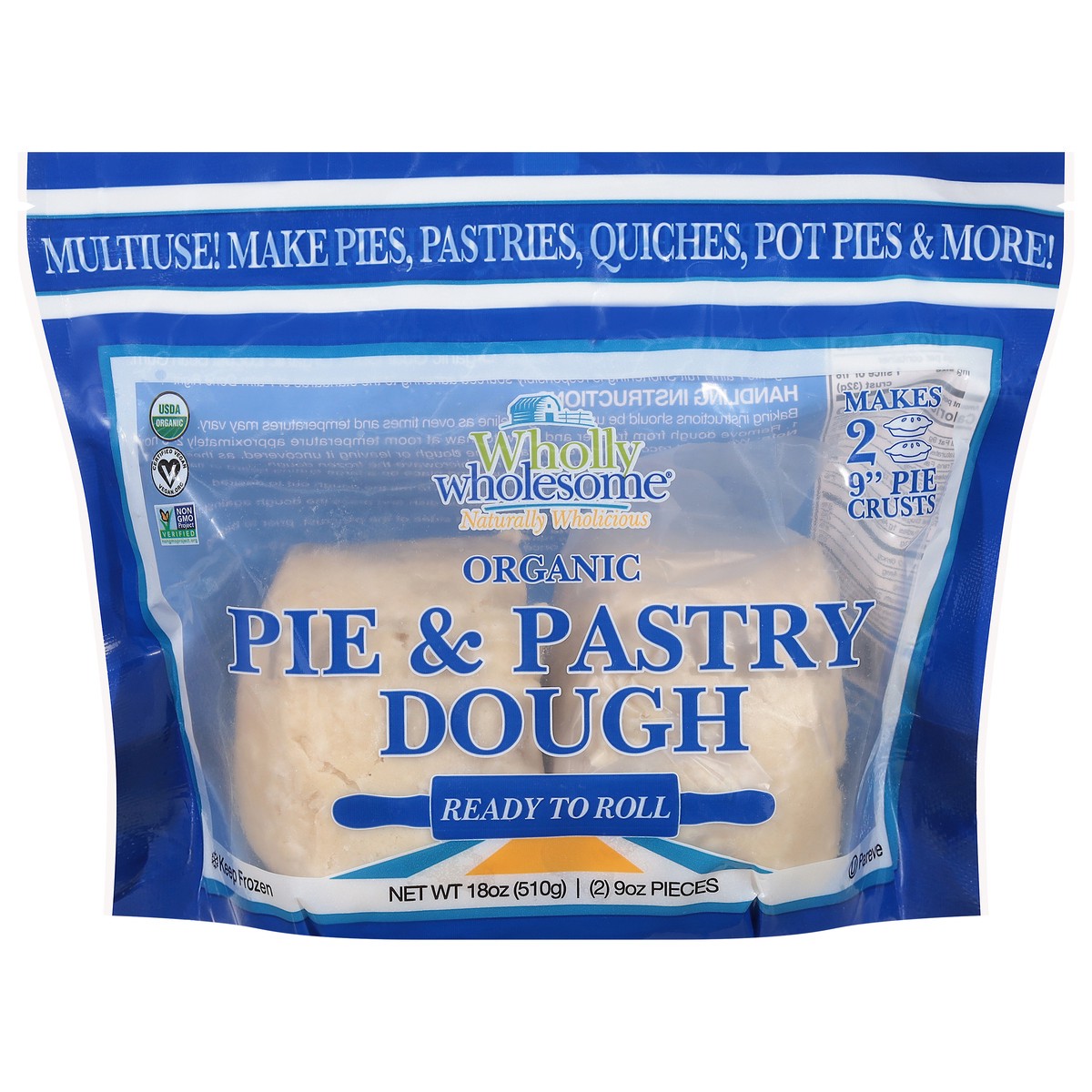 slide 5 of 13, Wholly Wholesome Organic Pie & Pastry Dough Pieces - 2 ct, 2 ct