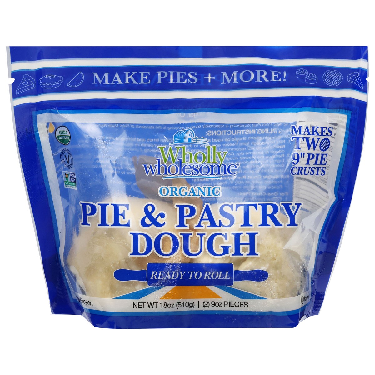 slide 1 of 13, Wholly Wholesome Organic Pie & Pastry Dough Pieces - 2 ct, 2 ct