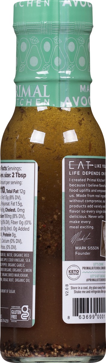 slide 9 of 9, Primal Kitchen Greek Greek Dressing & Marinade 8 fl oz, 8 fl oz