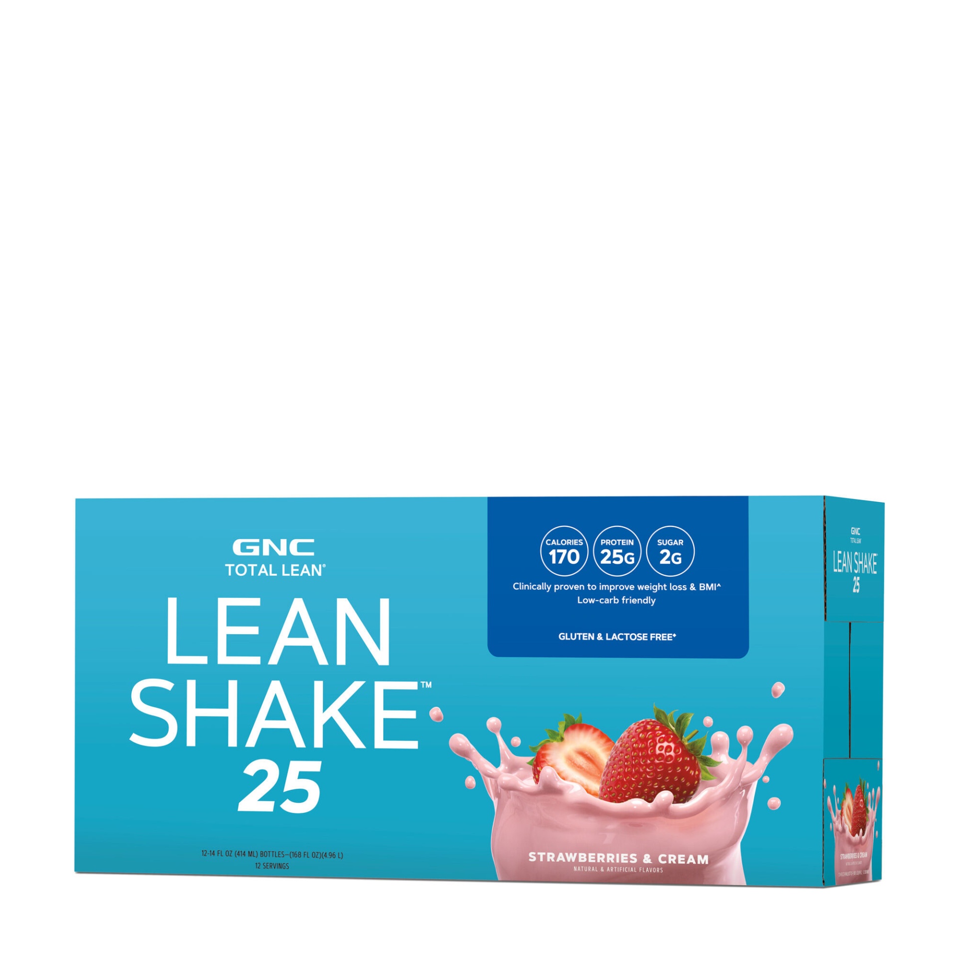 slide 1 of 1, GNC Total Lean Lean Shake 25 - Strawberries and Cream, 12 ct