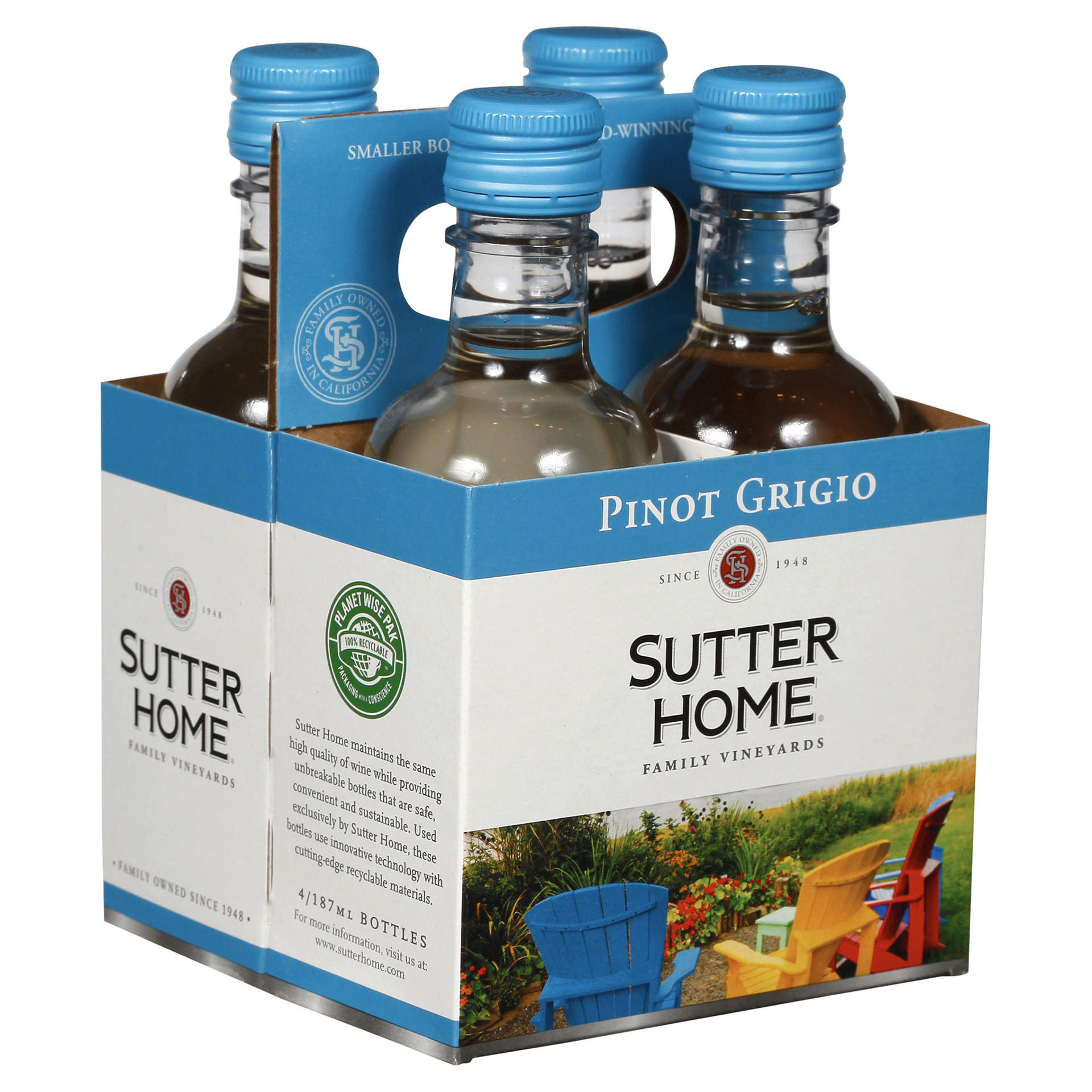 slide 4 of 17, Sutter Home Pinot Grigio 4 - 187 ml Bottles, 4 ct; 187 ml