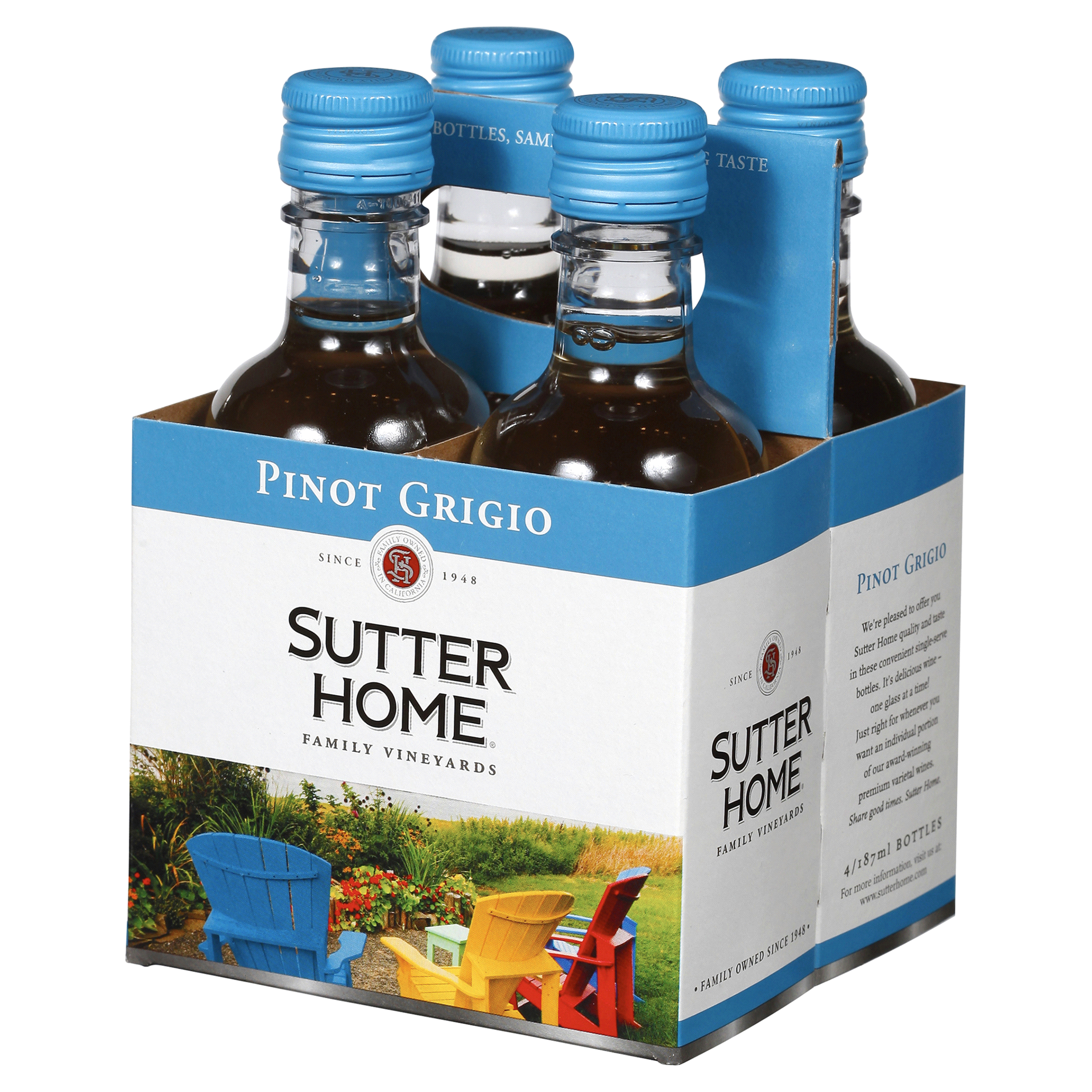 slide 2 of 17, Sutter Home Pinot Grigio 4 - 187 ml Bottles, 4 ct; 187 ml