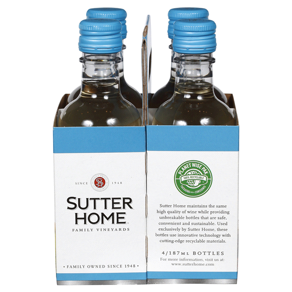 slide 7 of 17, Sutter Home Pinot Grigio 4 - 187 ml Bottles, 4 ct; 187 ml