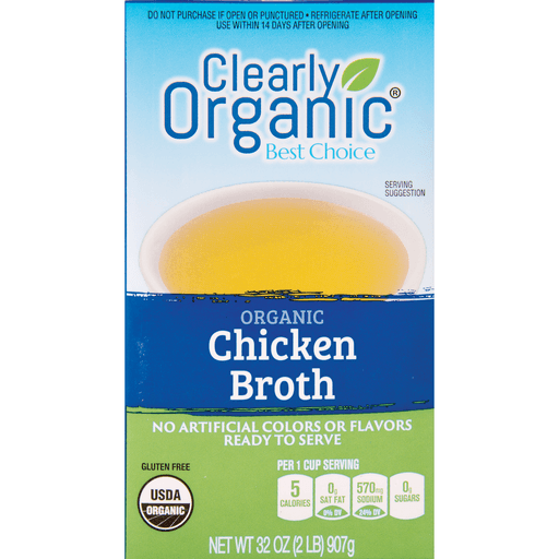 slide 1 of 1, Clearly Organic Organic Chicken Broth, 32 oz