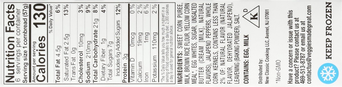 slide 8 of 16, Veggies Made Great Mild Jalapeno Cornbread 6 ea, 6 ct