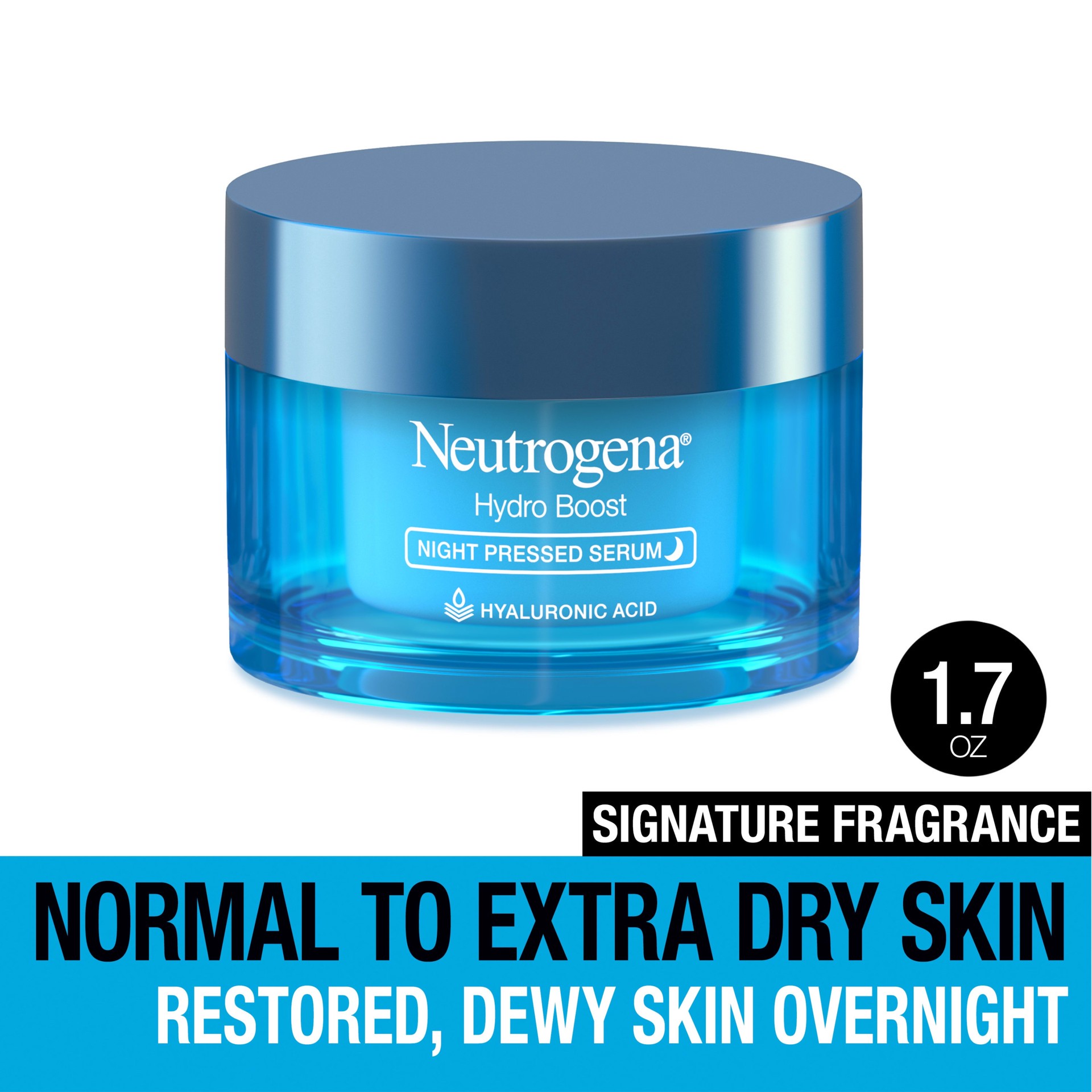 slide 1 of 13, Neutrogena Hydro Boost Night Pressed Serum, Hyaluronic Acid Facial Moisturizer for Normal to Extra Dry Skin, Delivers Overnight Hydration for Restored, Revitalized, Dewy Skin, 1.7 oz, 1.7 oz