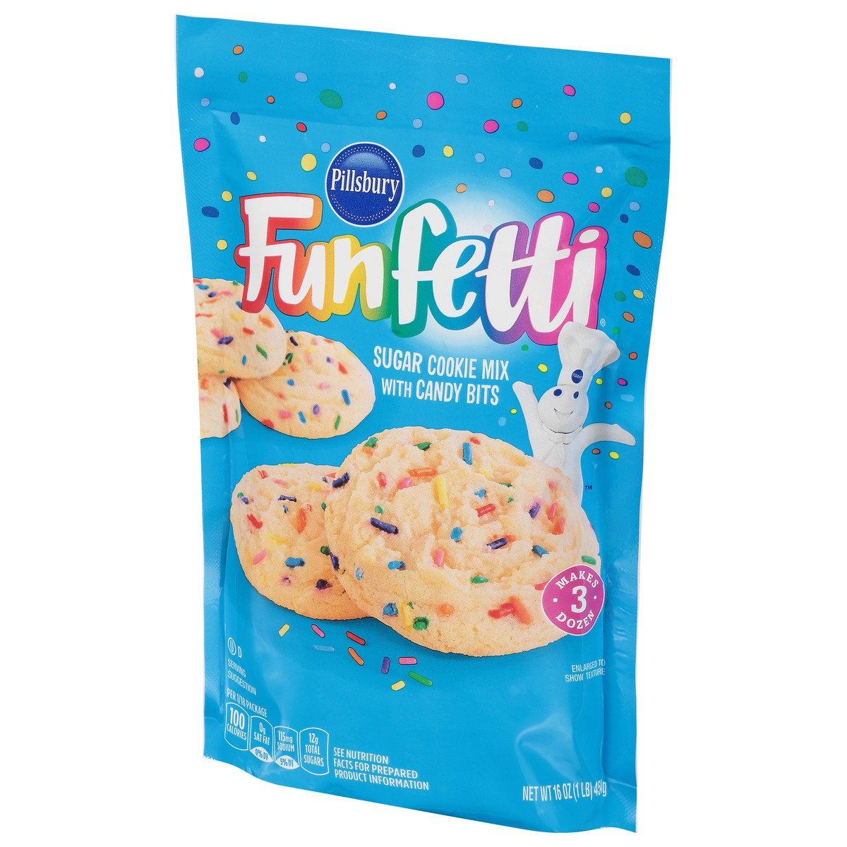 slide 3 of 13, Pillsbury Funfetti Sugar Cookie Mix with Candy Bits 16 oz, 16 oz