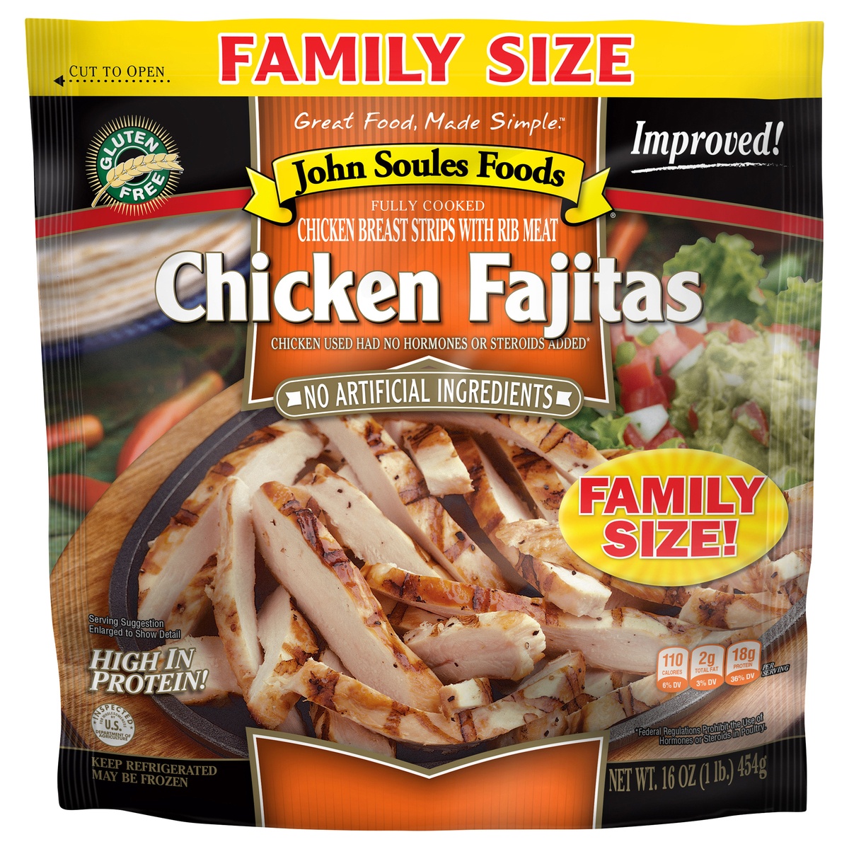 slide 1 of 6, John Soules Foods Chicken Fajitas Strips, 