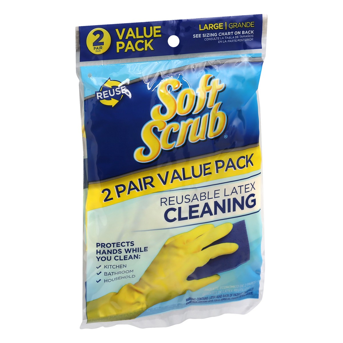 slide 6 of 9, Soft Scrub Cleaning Rubber Latex Large Value Pack Gloves 2 ea, 2 ct