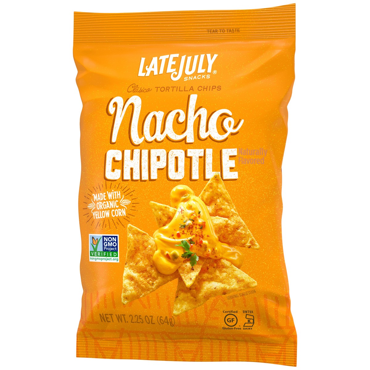 slide 11 of 12, LATE JULY Snacks Clásico Nacho Chipotle Tortilla Chips, 2.25 oz. Snack Pack, 2.25 oz