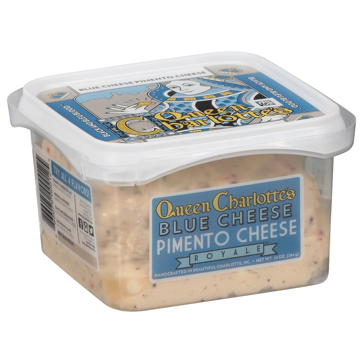 slide 4 of 9, Queen Charlottes Queen Charlotte's Pimento Cheese Royale Blue Cheese, 10 oz