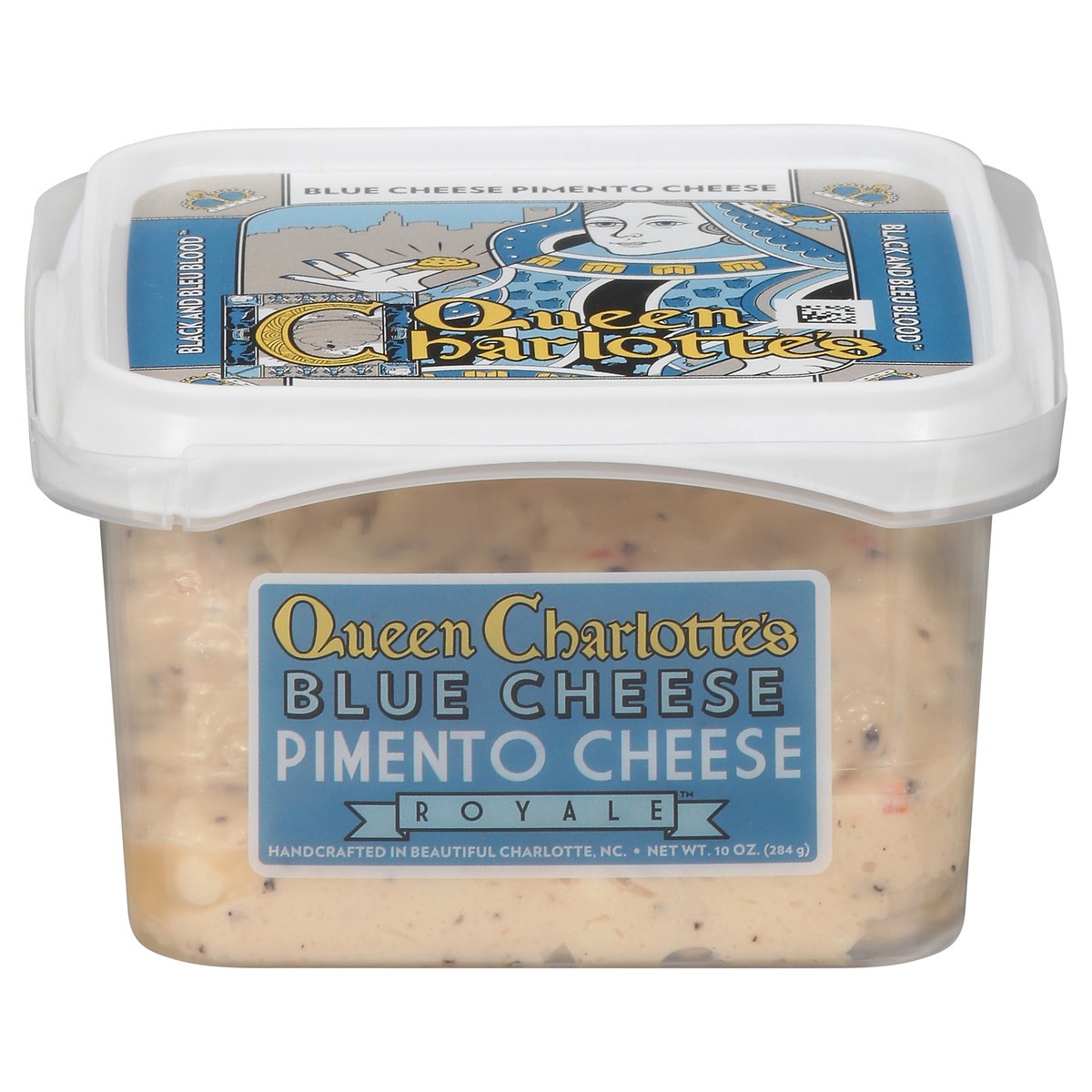 slide 1 of 9, Queen Charlottes Queen Charlotte's Pimento Cheese Royale Blue Cheese, 10 oz