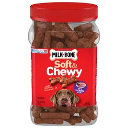 Milk-Bone Soft and Chewy Dog Treats, Beef & Filet Mignon Recipe With Chuck Roast, 25 oz Container