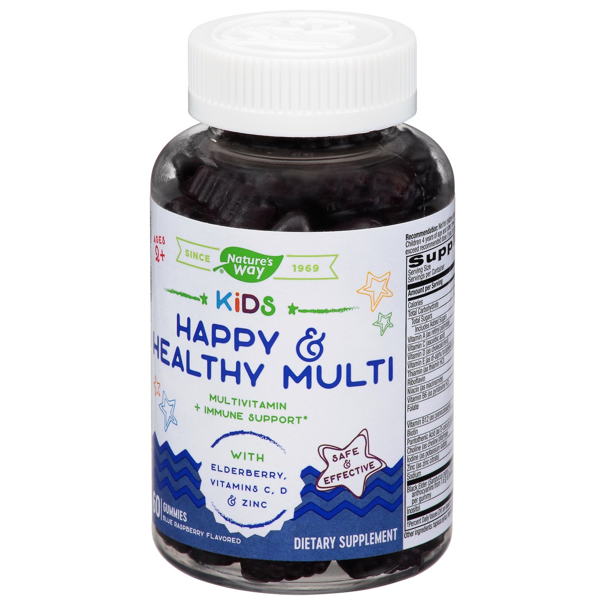 slide 9 of 9, Nature's Way Gummies Kids Blue Raspberry Flavored Happy & Healthy Multi 60 ea, 1 ct