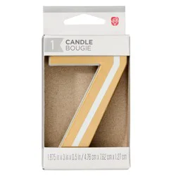 American Greetings Gold Birthday Number Candle - 7