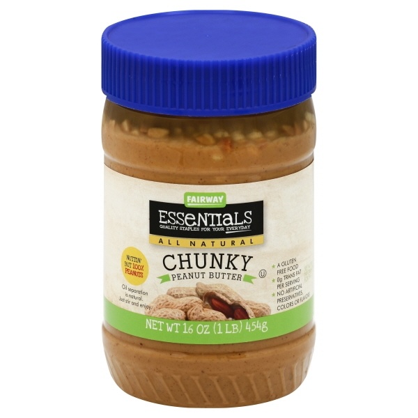 slide 1 of 1, Fairway All Natural Peanut Butter Chunky, 16 oz