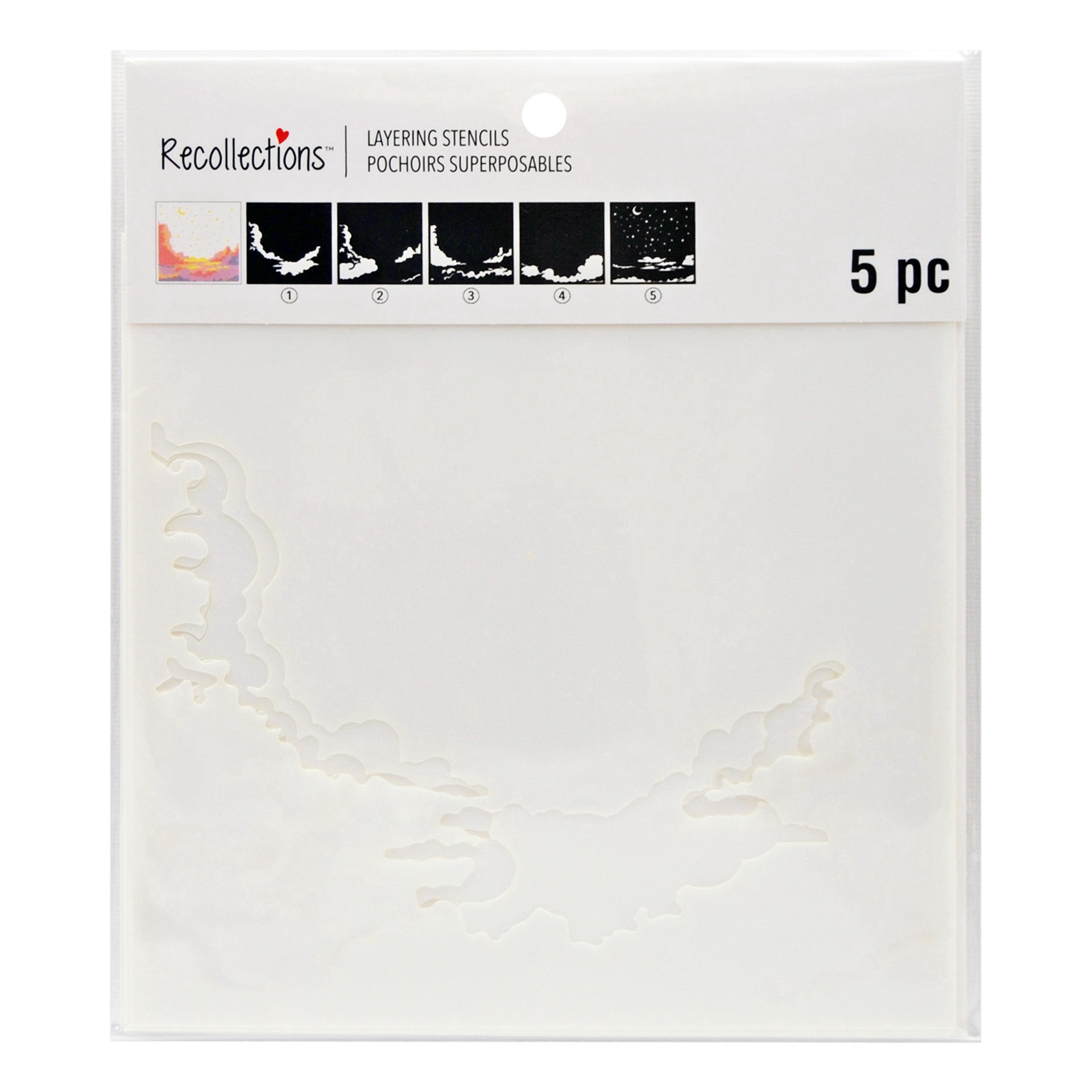 slide 3 of 3, Night Sky Layering Stencils By Recollections, 6 in x 6 in