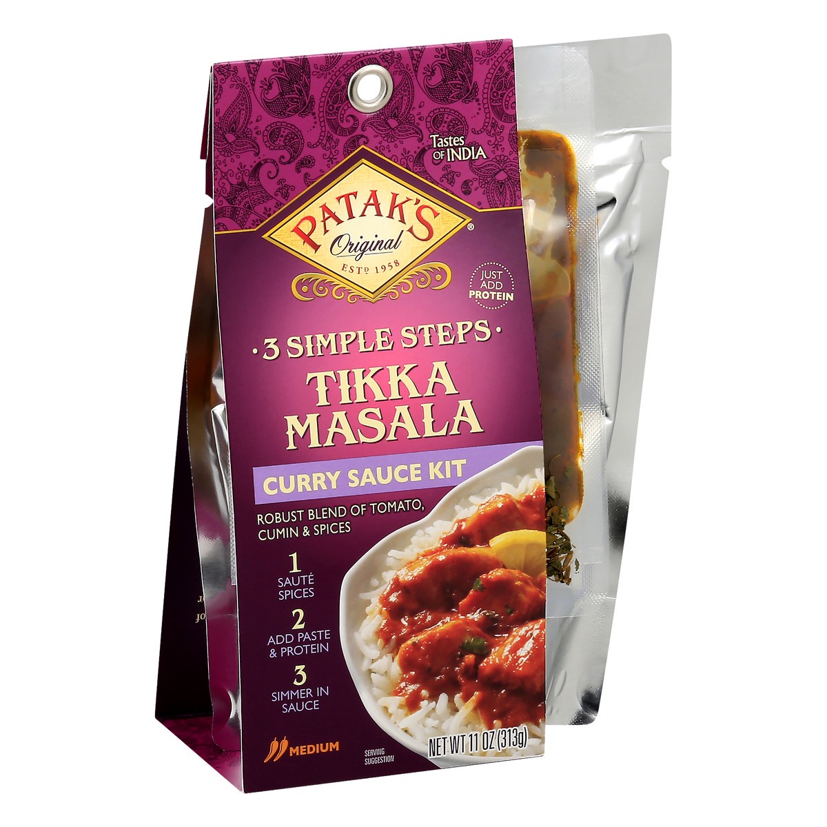 slide 12 of 13, Patak's Medium Tikka Masala Curry Sauce Kit 11 oz, 11 oz