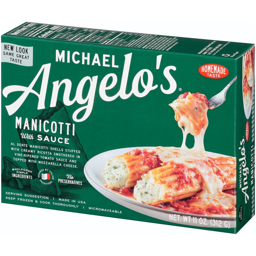 slide 3 of 8, Michael Angelo's Manicotti with Sauce 11 oz, 11 oz