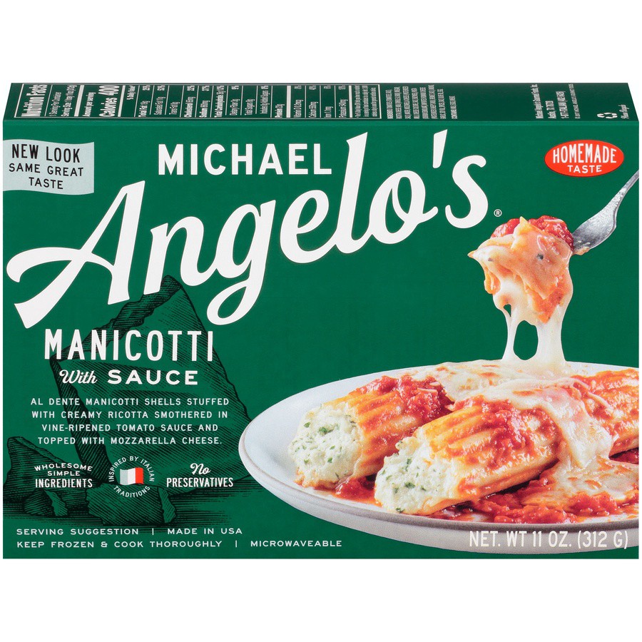 slide 1 of 8, Michael Angelo's Manicotti with Sauce 11 oz, 11 oz
