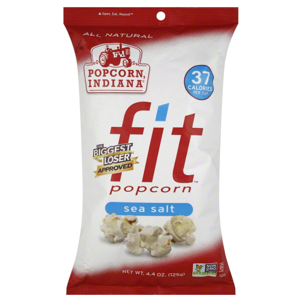 slide 1 of 1, Popcorn, Indiana Fit Sea Salt Popcorn, 4.4 oz