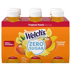 Welch's Tropical Punch Zero Sugar Drink, 6 Pack 10 fl oz Bottles