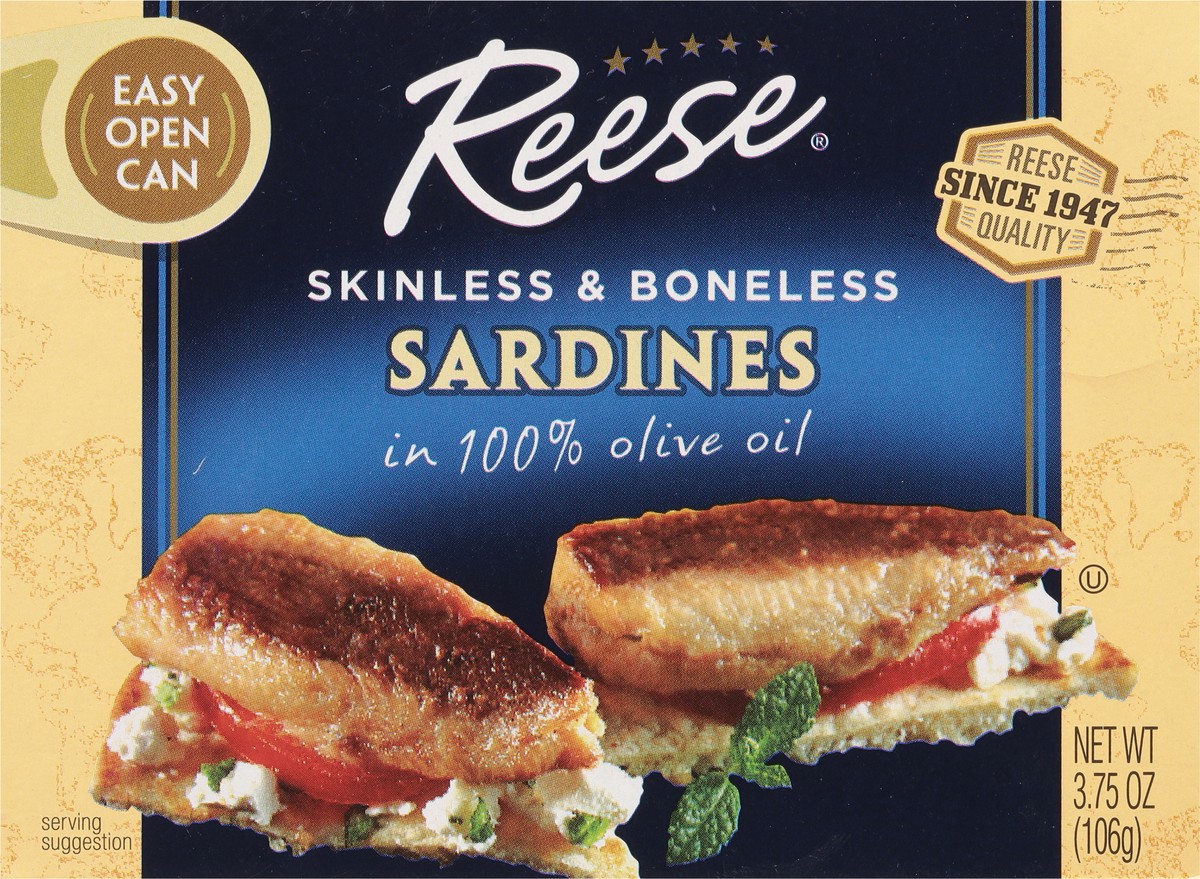 slide 3 of 11, Reese Skinless & Boneless Sardines in 100% Olive Oil - 3.75 oz, 3.75 oz