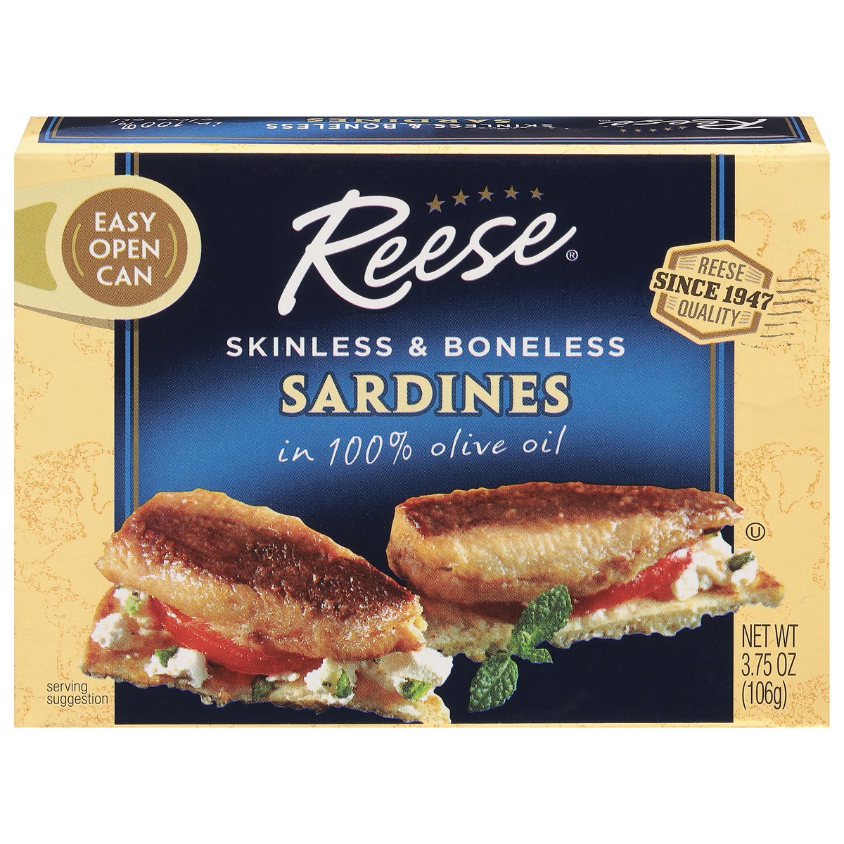 slide 9 of 11, Reese Skinless & Boneless Sardines in 100% Olive Oil - 3.75 oz, 3.75 oz