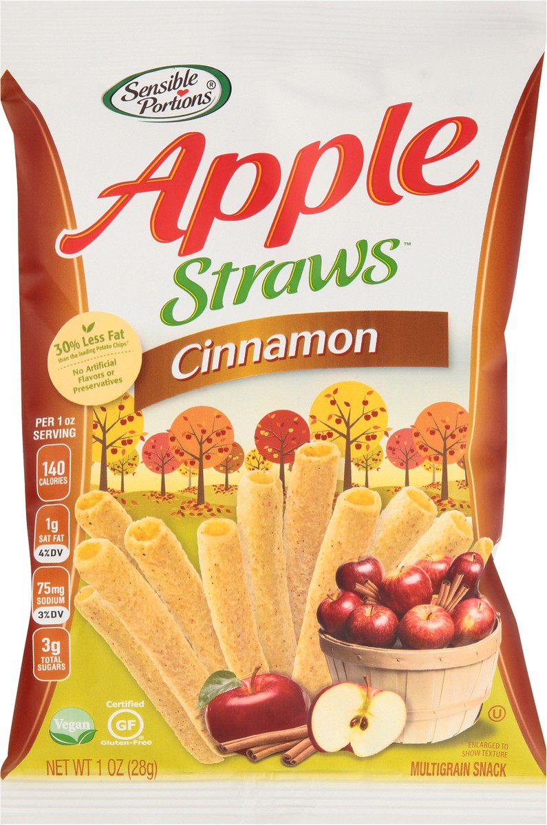 slide 6 of 11, Sensible Portions Apple Straws Cinnamon Multigrain Snack 1 oz. Bag, 1 oz