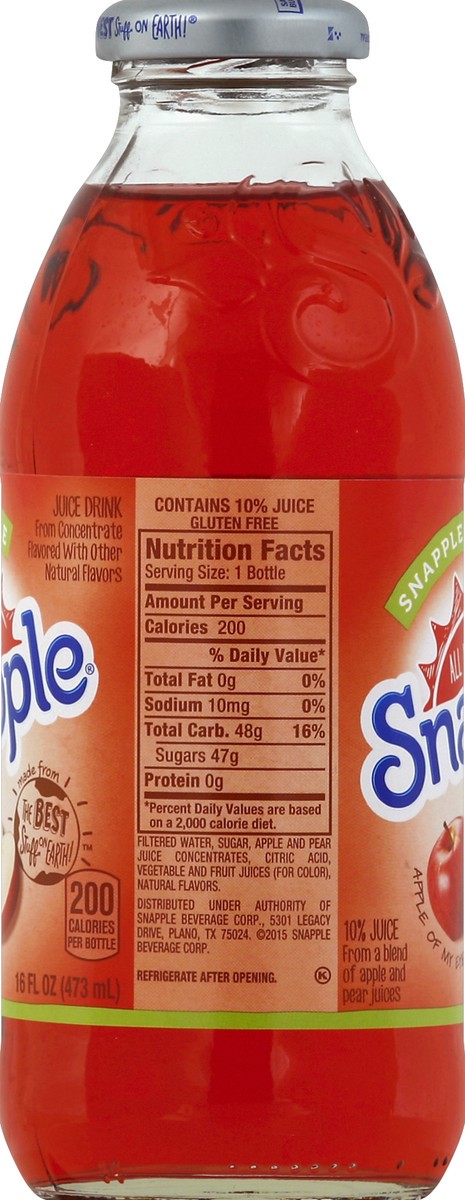 slide 5 of 5, Snapple Apple Flavored Drink - 16 fl oz, 16 fl oz