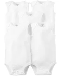 Carter's Baby 5-Pack Sleeveless Bodysuits White