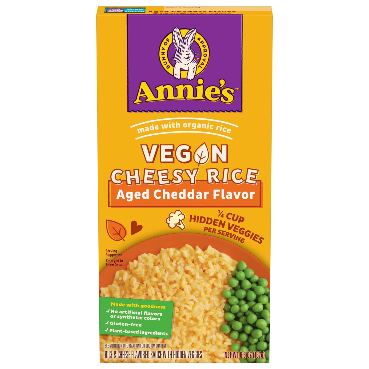 slide 1 of 12, Annie's Vegan Cheesy Rice, Aged Cheddar Flavor, 6.6 oz, 6.6 oz