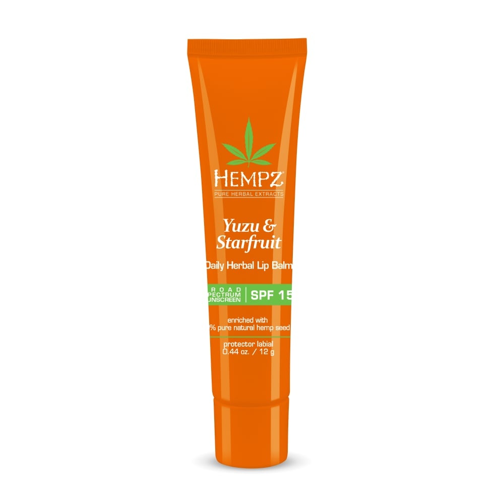 slide 1 of 1, Hempz Yuzu & Starfruit Daily Herbal Lip Balm Spf 15, 0.44 oz