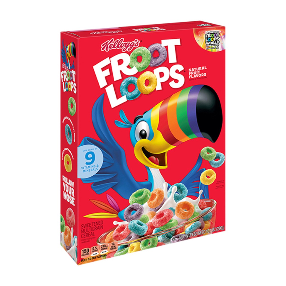 slide 2 of 8, Froot Loops Kellogg's Froot Loops Breakfast Cereal, Kids Cereal, Family Breakfast, Original, 10.1oz Box, 1 Box, 10.1 oz
