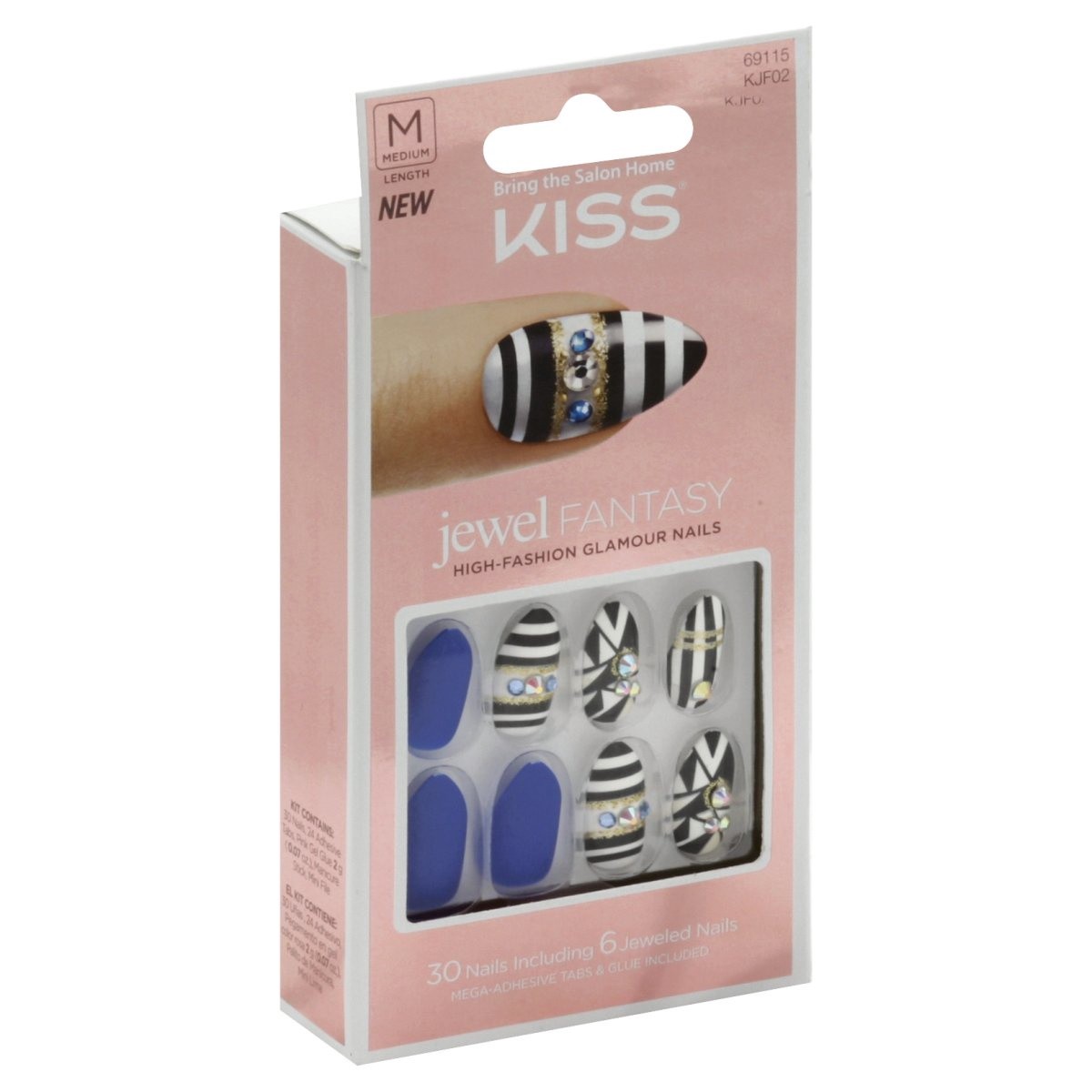 slide 1 of 1, Kiss Jewel Fantasy Your Grace Nails, 30 ct