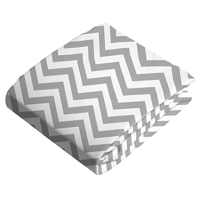 slide 2 of 4, Kushies Chevron Cotton Flannel Fitted Crib Sheet - Grey, 1 ct