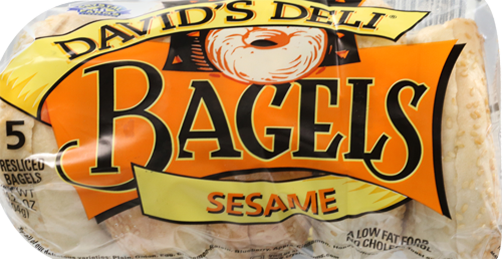 slide 1 of 1, David's Deli Sesame Bagels, 5 ct