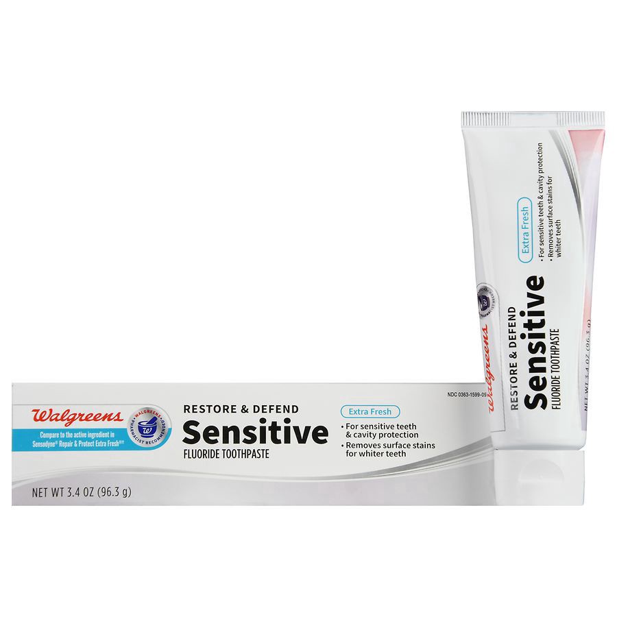 slide 1 of 5, Walgreens Restore & Defend Sensitive Fluoride Toothpaste Extra Fresh, 3.4 oz
