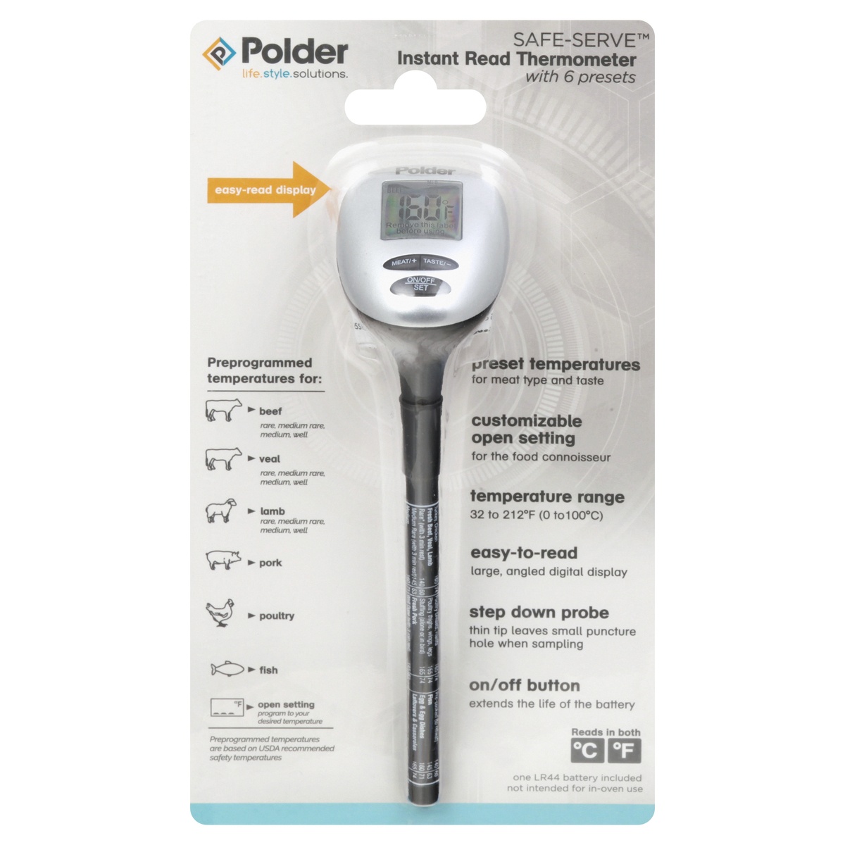 slide 1 of 1, Polder Speed Read Digital Thermometer, 1 ct